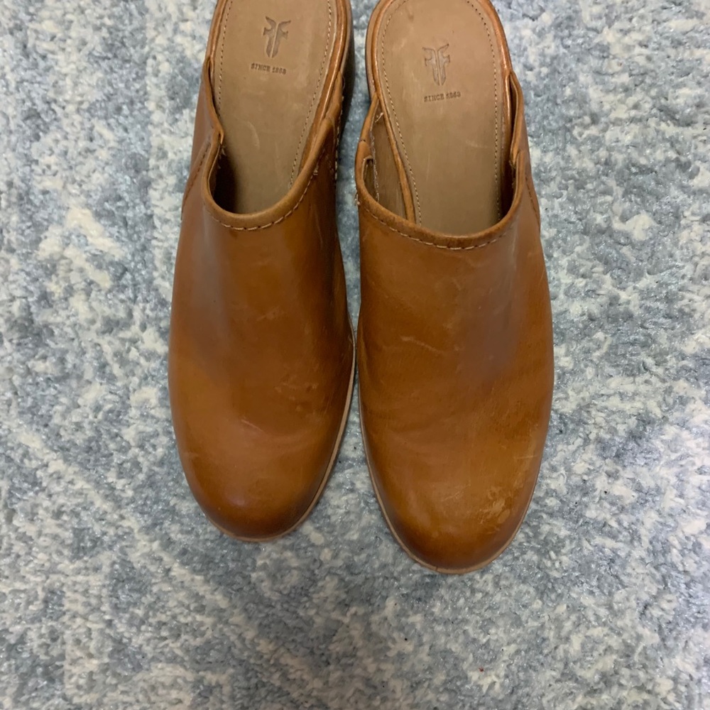 Frye leather slides
